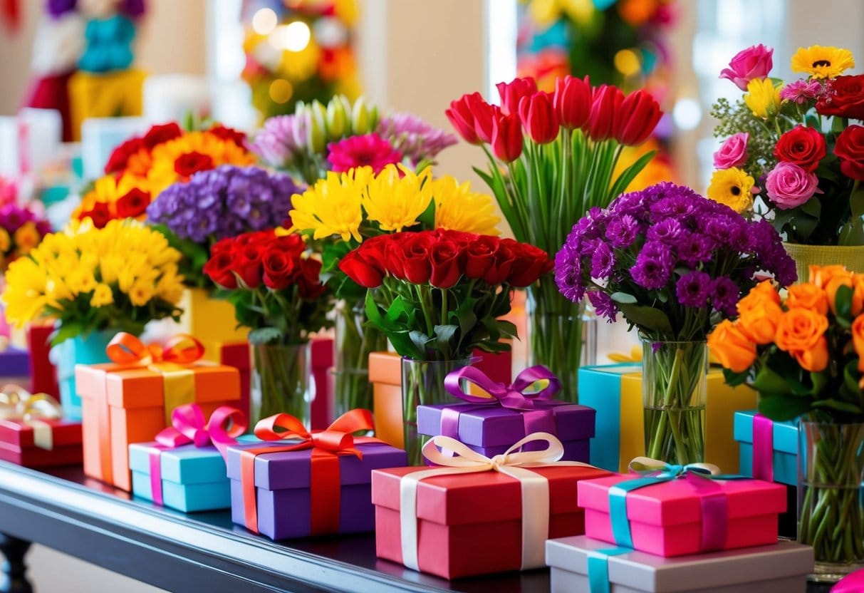 A farverig fremvisning af personlige gaver og livlige blomster til enhver lejlighed