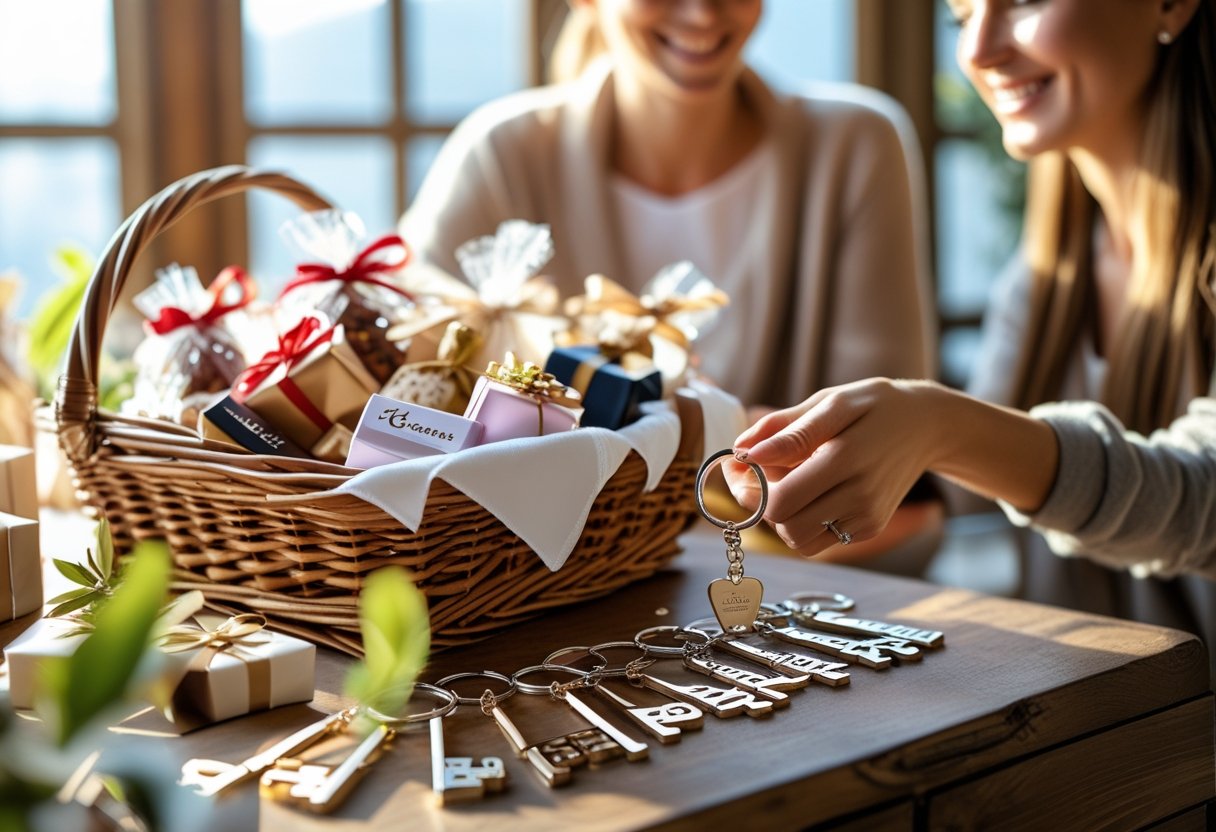 Personlige gaver nøgleringe med navn og gavekurv ideer til enhver lejlighed